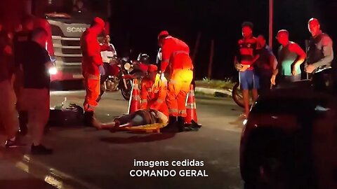 Moto x Bicicleta: 3 pessoas ficam feridas em batida no Distrito Industrial em Gov. Valadares.