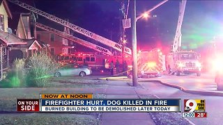 Firefighter rescued after falling through floor