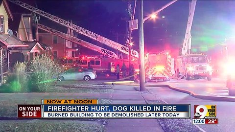 Firefighter rescued after falling through floor