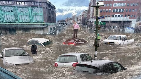 New York Turns into an Ocean! Crazy Flooding hit Brooklyn, New York City, USA