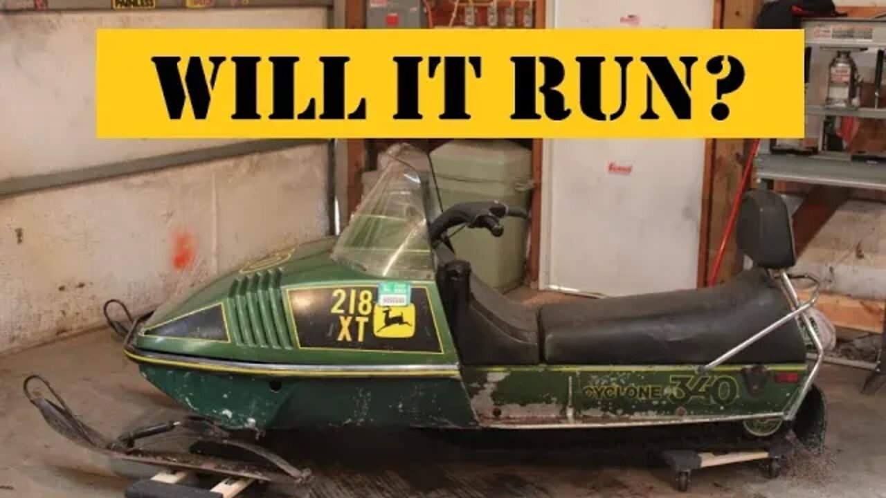 Will it run? 1979 John Deere Cyclone 340. VINTAGE SNOWMOBILE REVIVAL.