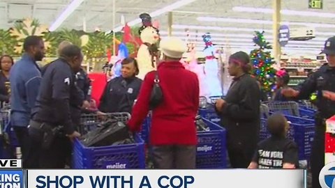 Detroit police officers join students for Shop with a Cop event