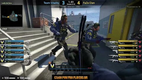 CSGO POV Vitality ZywOo (38/21) vs FaZe (Nuke) @ ESL Pro League Season 17