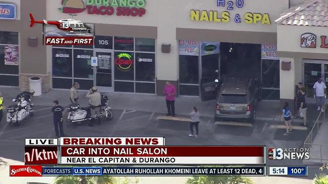 Car crashes into nail salon