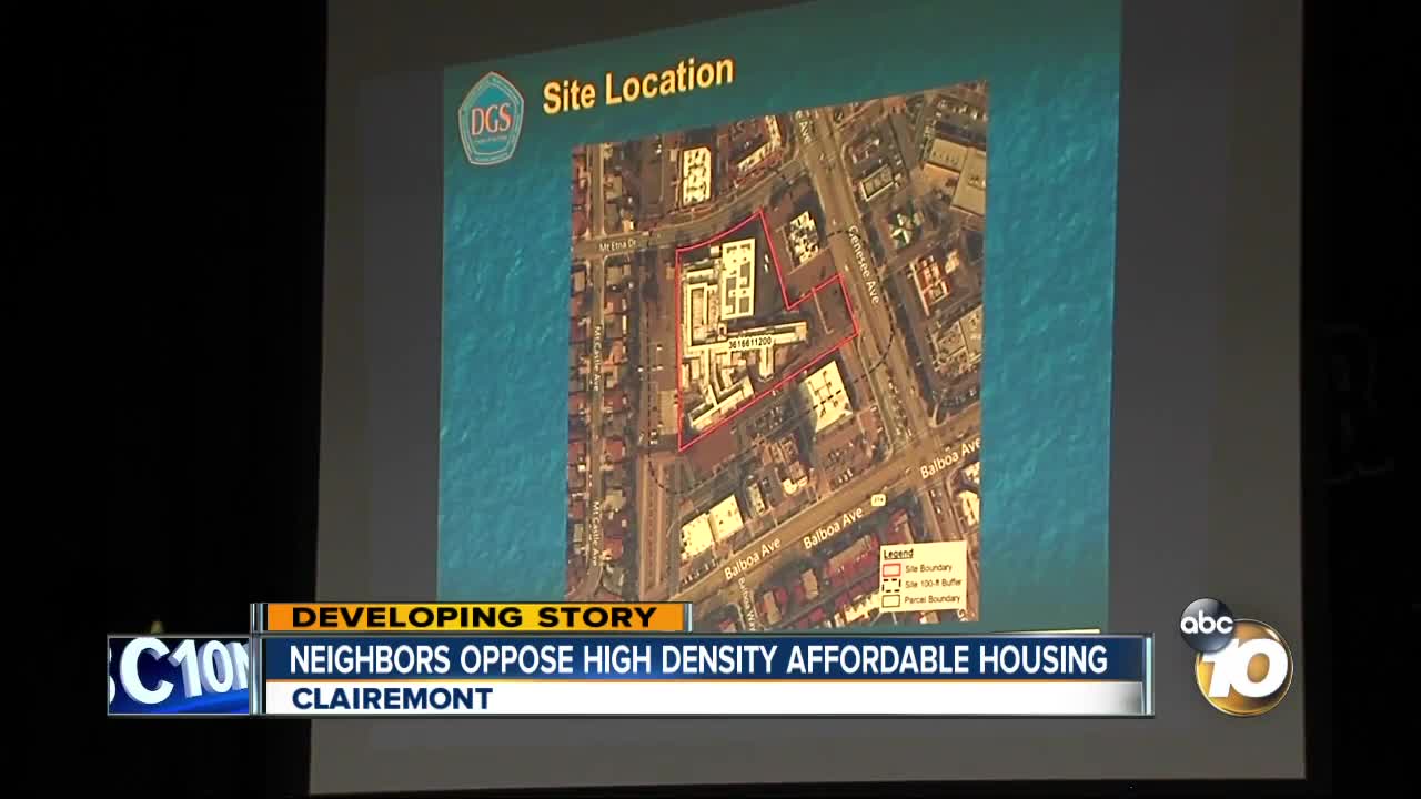 Clairemont residents oppose affordable housing building