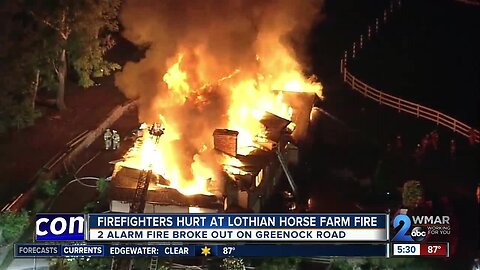 Firefighters hurt at Lothian horse farm fire