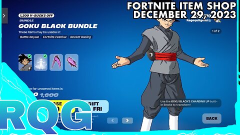 GOKU BLACK IS BACK! FORTNITE ITEM SHOP (December 29, 2023)