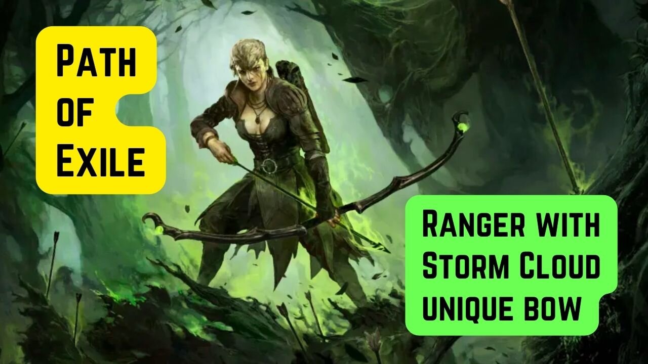 Path of Exile - Ranger with Storm Cloud unique bow and Spectral Wolves Gameplay