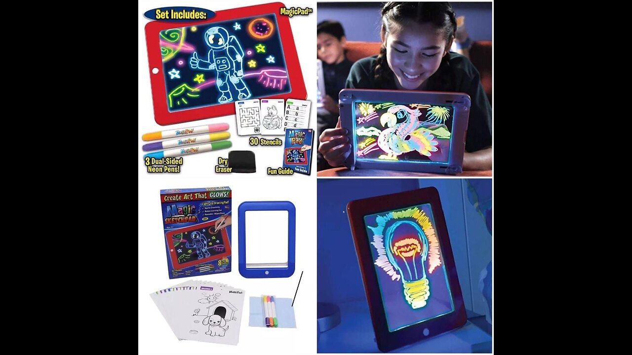 3D Magic Drawing Pad, Learning & Education Writing Tablet, Spark Kid's Activities