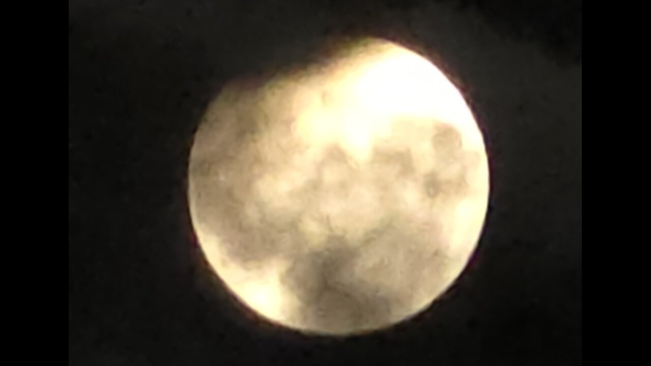 Harvest Super Moon with Partial Eclipse