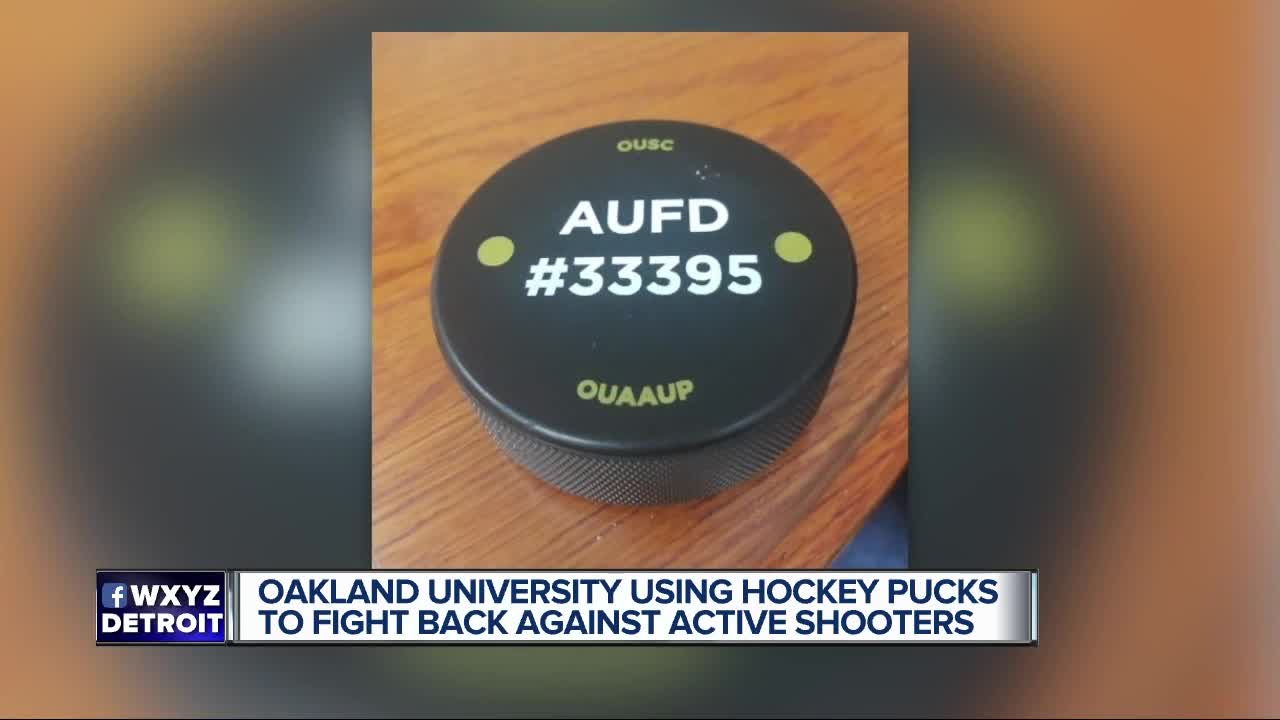 Oakland University using hockey pucks to fight back against active shooters