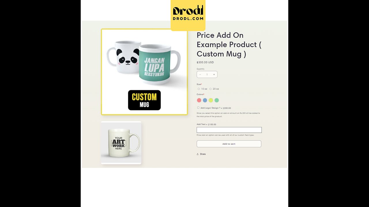Drodl: Personalized Product Options for Your Shopify Store
