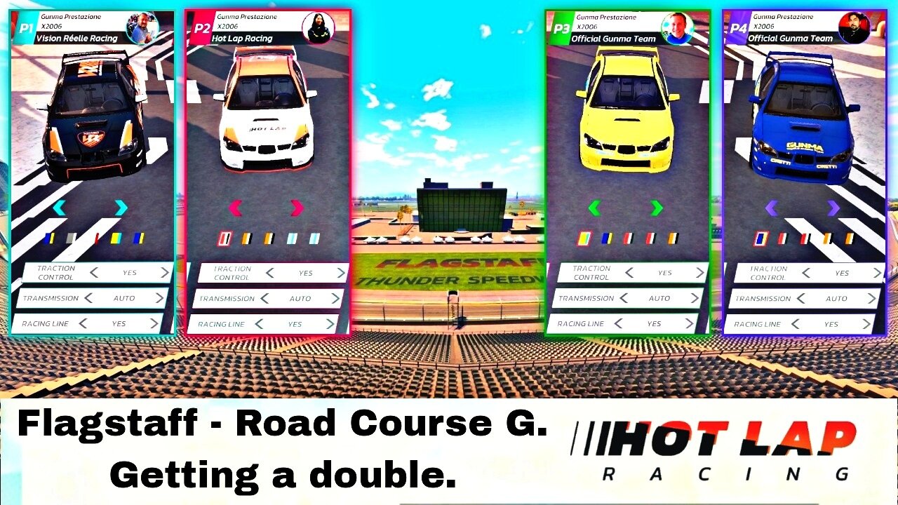 Switch Hot Lap Racing G7, 4P local splitscreen Quick Race on Road Course G, Gunma Prestazione X2006!