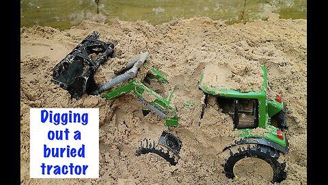 Digging out a buried tractor
