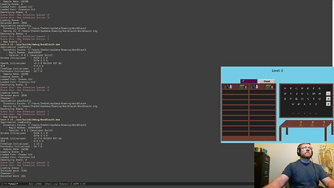 No Game Engine Game Dev: Word Sleuth 018: Config file, logging, texture handling, investigate rotate