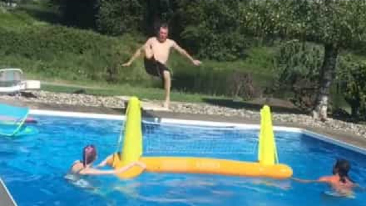 Pool dives end in epic fall!