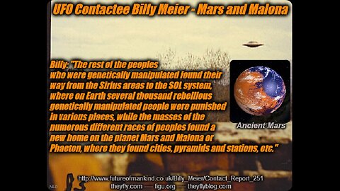 Billy Meier UFO Contact Reports - Malon/Malona/Phaeton/Tiamat planet