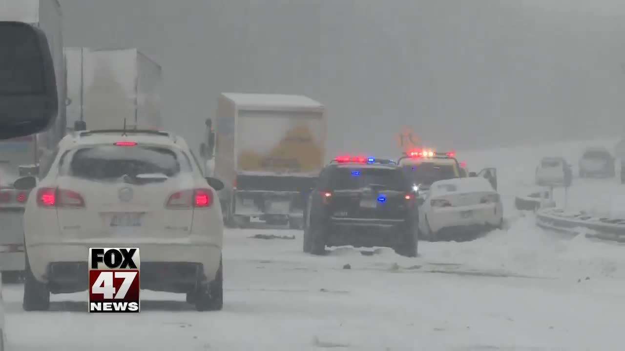 Jackknifed Semis cause major traffic back up