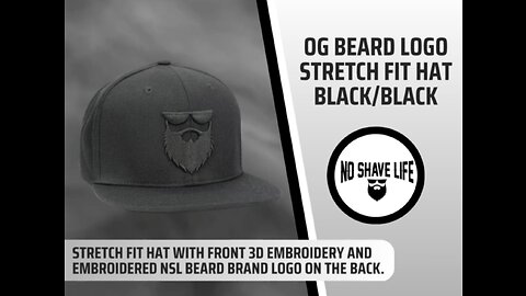 OG BEARD LOGO STRETCH FIT HAT BLACK/BLACK