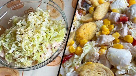 JUICY SALAD WITH CHICKEN, MOZZARELLA, TANGERINES