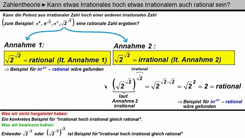 Zahlentheorie ►Irrational hoch irrational = rational? Möglich oder nicht?