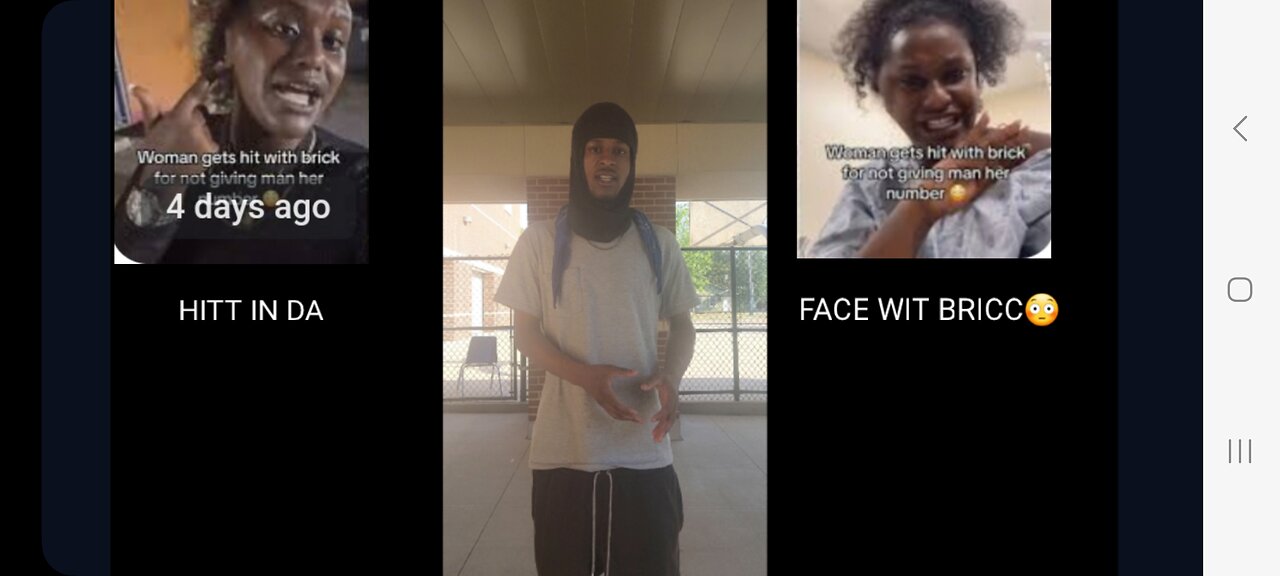 REACT TOO GIRL HITT IN DA FACE WIT BRICC WAS DIS A SET UP TOO MAKE BALCC MEN LOOK BAD🤔