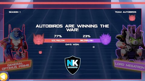 Angry Birds Transformers 2.0 - War Pass Day 1 Results + Nova Star & Lord Megatron In Action