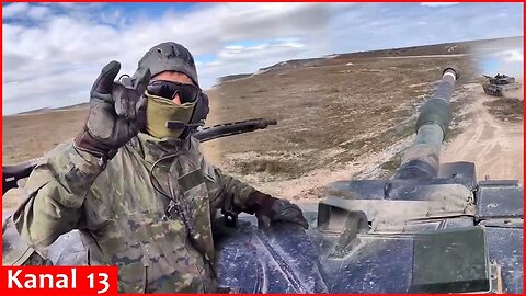 Ukrainian fighters preparing for a battle with "Leopard 2A4" tanks