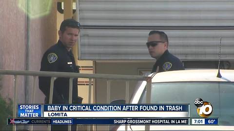 Baby in hospital after 'nearly suffocating' in trash can