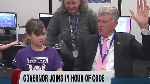 Governor Otter joins Hour of Code lesson