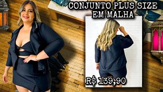 🛑 CONJUNTO PLUS SIZE BLASER+SHORTS SAÍA OU CALÇA+CROPPED