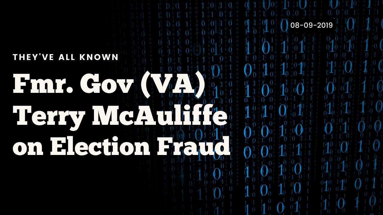 Former Gov. (D-VA) Terry McAuliffe on Election Fraud