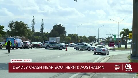 Man working in median fatally struck by car near West Palm Beach