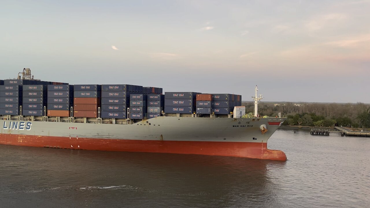 Ship on the river