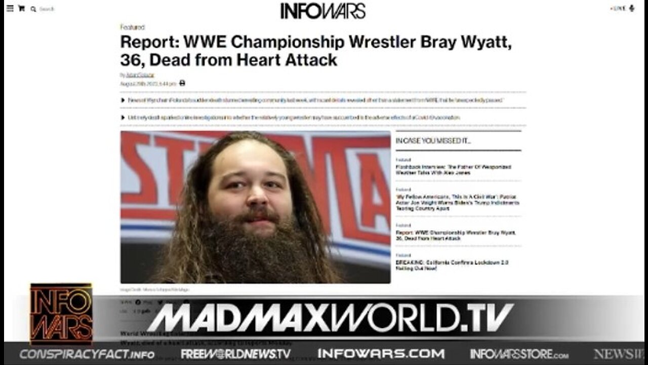 Alex Jones Discusses The Death Of Bray Wyatt