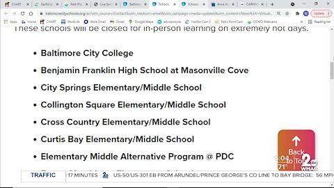 Baltimore City schools closing early