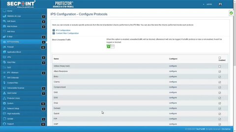SecPoint Protector V57 Howto Enable IPS - Block Malware & Exploits