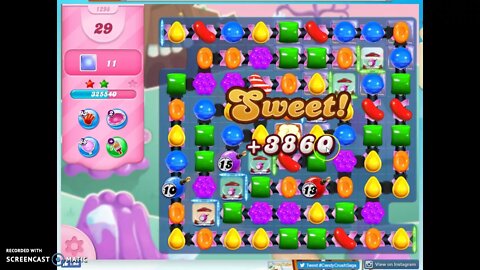 Candy Crush Level 1298 Audio Talkthrough, 2 Stars 0 Boosters
