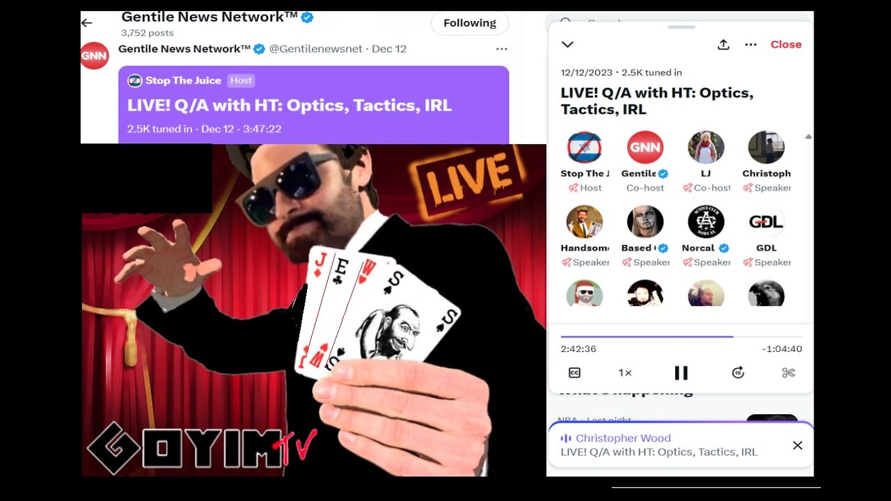 Collaboration At The Gentile News Network - 12/13/2023 - TwitterSpace