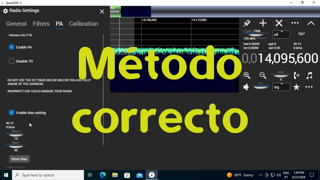 Como definir o "bias" do Radioberry PreAmp