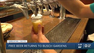 Free beer is back at Busch Gardens