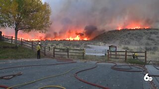 Vegetation fire burning near Eagle Bike Park