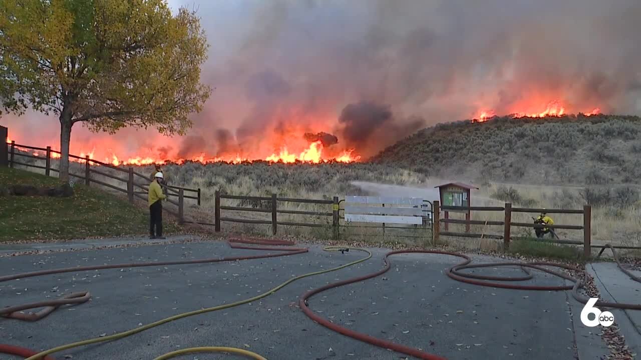 Vegetation fire burning near Eagle Bike Park