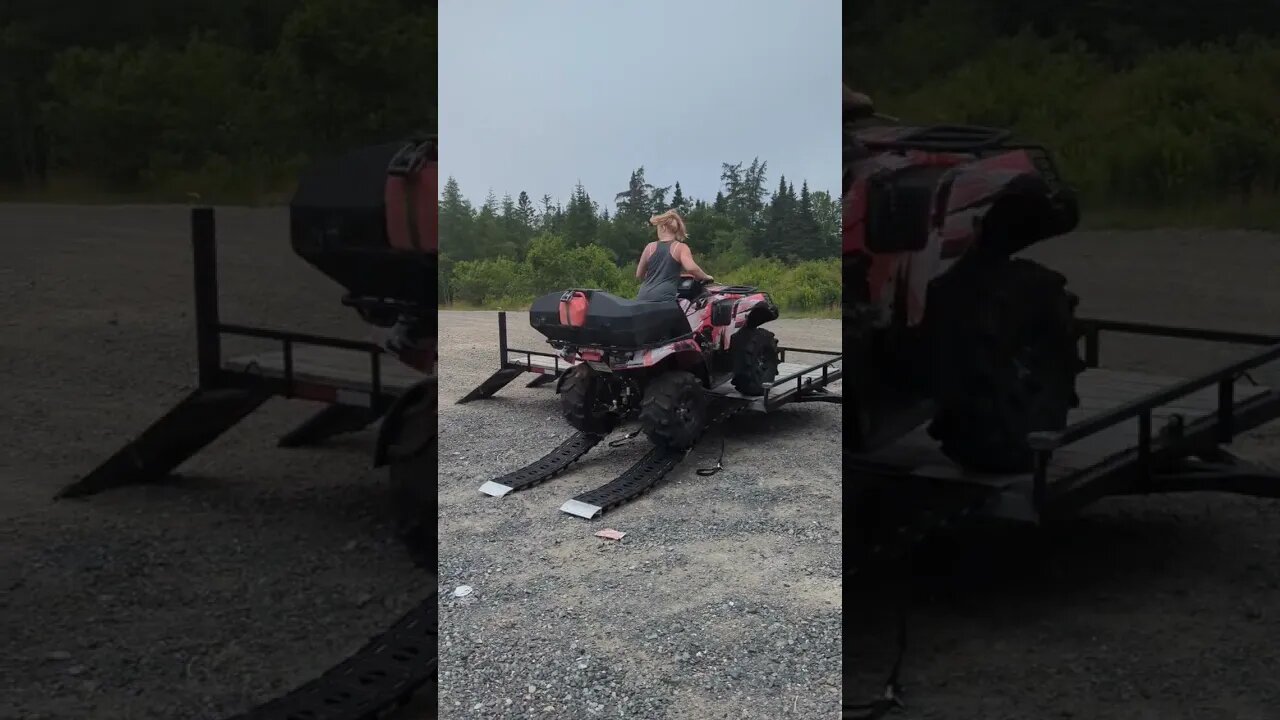 Unloading the trailer solo. #ididit #unloading #atvlife #bruteforce750 #oakhillcrew #ohcnb