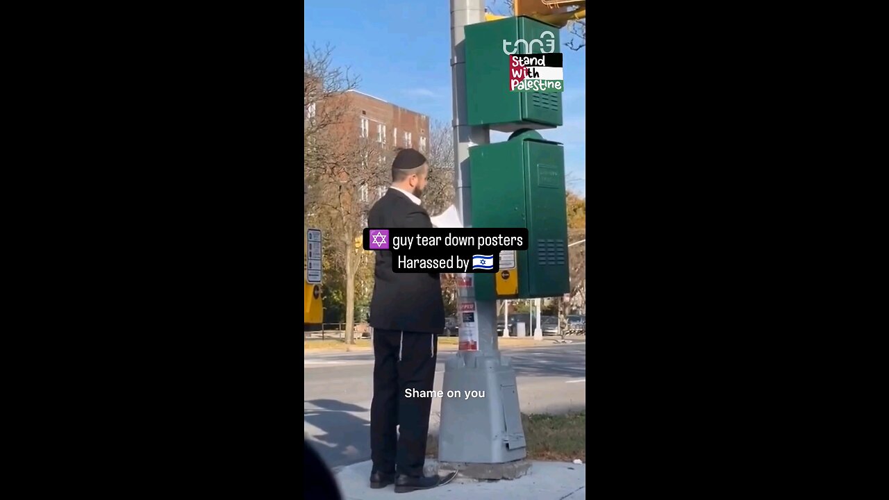 jewish man removes israeli propaganda.