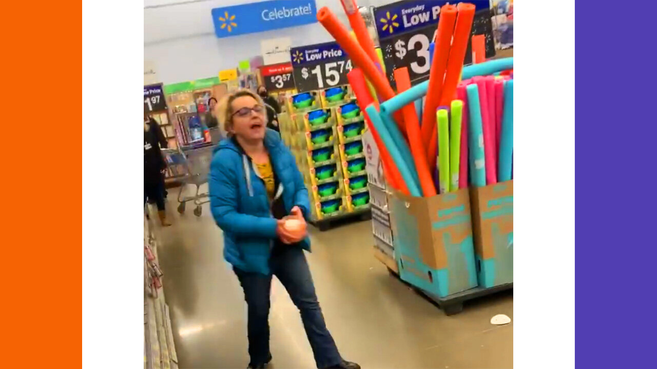 Lady At Walmart Throwing Inventory And Screaming BLM