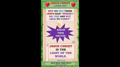 JESUS CHRIST IS THE LIGHT OF THE WORLD. P9 OF 13