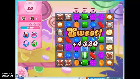 Candy Crush Level 1225 Audio Talkthrough, 3 Stars 0 Boosters