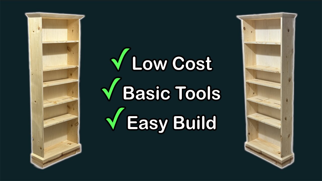 Bookshelf Made from Construction Lumber with Basic Tools