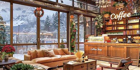 2 Hours of 🎄❄️ Cozy Christmas Coffee Shop Ambience Christmas Jazz Instrumental 🎅🏻❄️